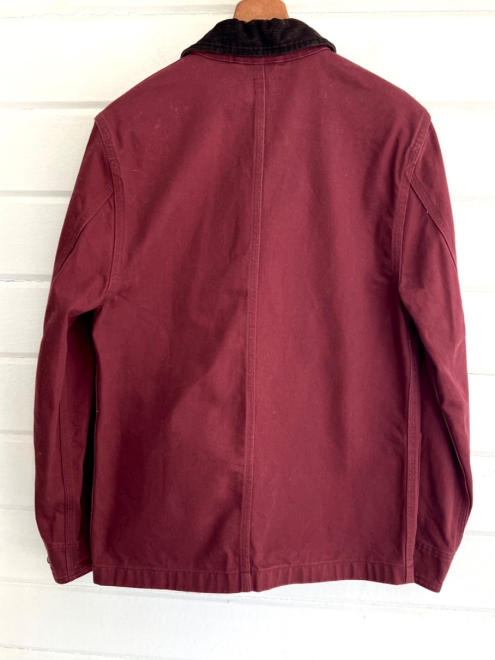 J. CREW WALLACE & BARNES Lightweight Twill Chore Jacket in Burgundy - S - Picture 4 of 9